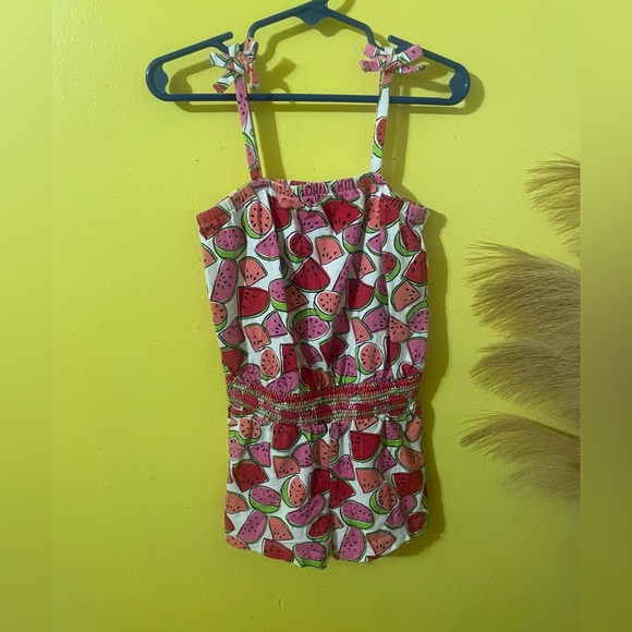 Healthtex Pink and Green Watermelon Romper - Picture 1 of 5